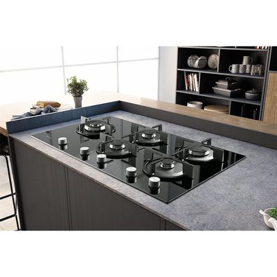 Ariston 90cm 5 Burner Gas Hob Enamelled Grids AGS92SBK Black